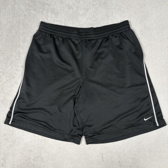 Vintage Y2K Nike Shorts Men's Large Black Grey Dri Fit Basketball 9" Inseam EUC - Picture 1 of 11